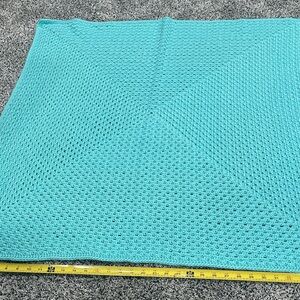 Handmade Crocheted Blanket in Aqua